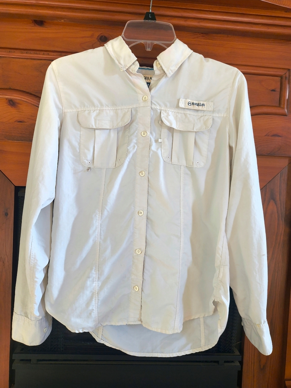 Magellan Outdoors Lightweight Button-Up Shirt in Off-White